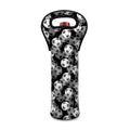 Black And White Soccer Ball Print Single Neoprene Wine Tote