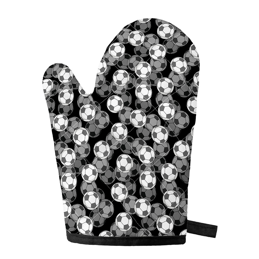 Black And White Soccer Ball Print Single Oven Mitt