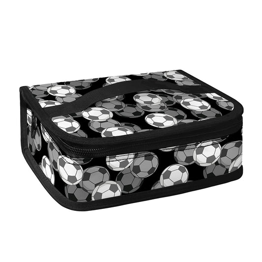 Black And White Soccer Ball Print Small Lunch Bag