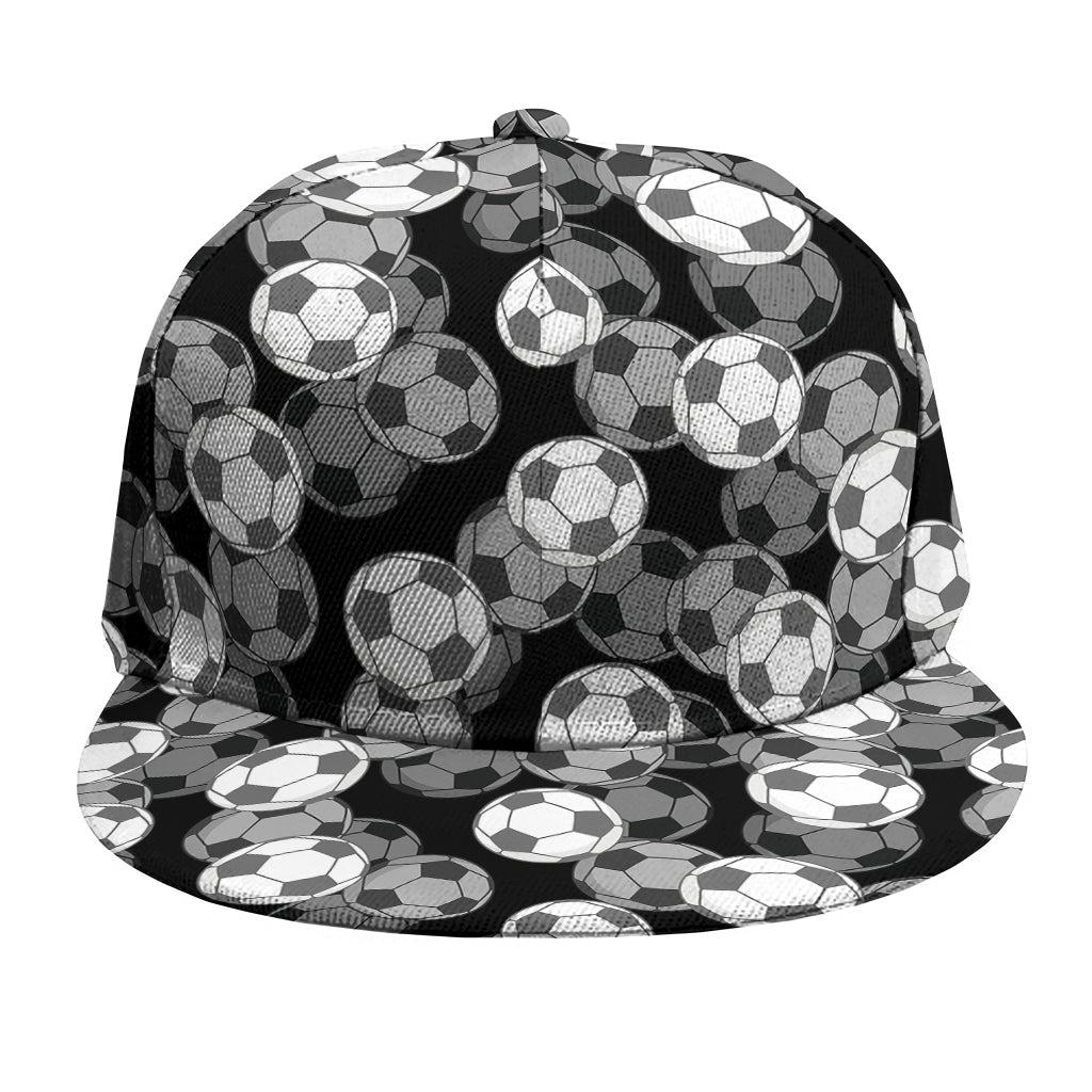 Black And White Soccer Ball Print Snapback Cap