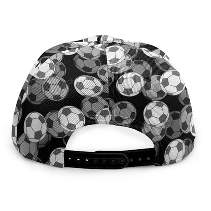 Black And White Soccer Ball Print Snapback Cap
