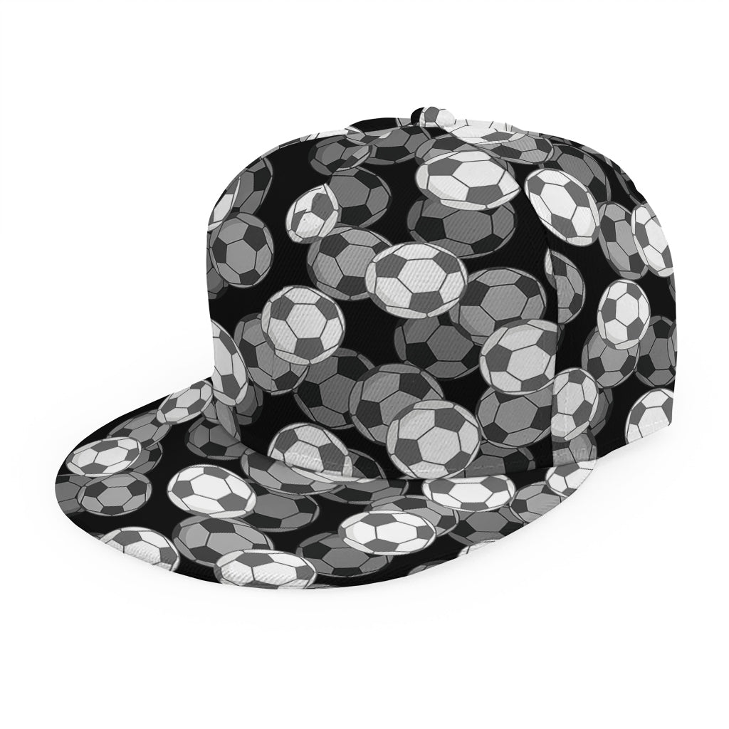 Black And White Soccer Ball Print Snapback Cap
