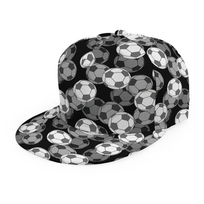 Black And White Soccer Ball Print Snapback Cap