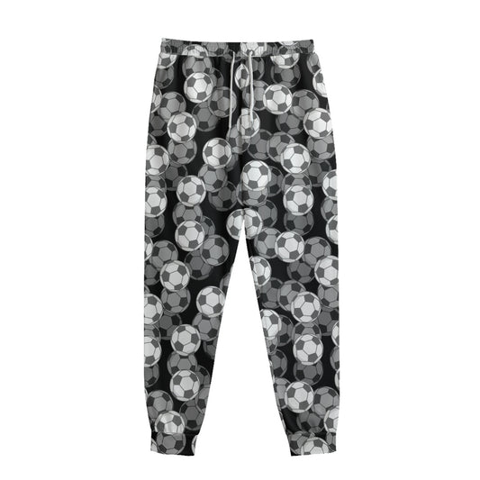 Black And White Soccer Ball Print Sweatpants