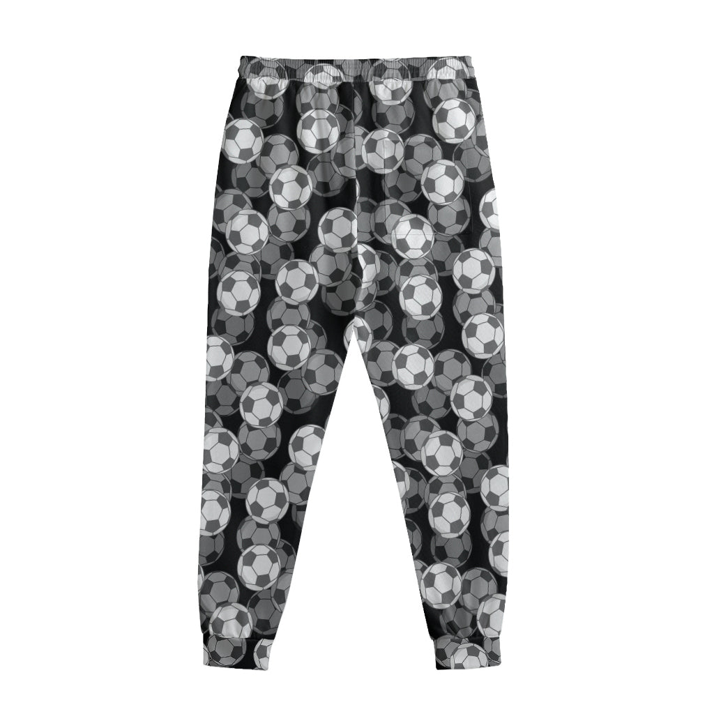 Black And White Soccer Ball Print Sweatpants