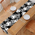 Black And White Soccer Ball Print Table Runner