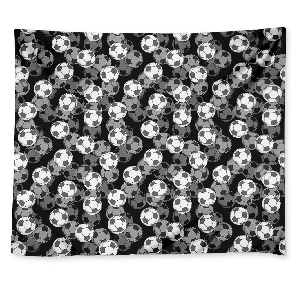 Black And White Soccer Ball Print Tapestry