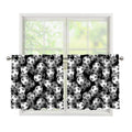 Black And White Soccer Ball Print Tier Curtains