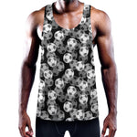 Black And White Soccer Ball Print Training Tank Top