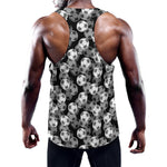 Black And White Soccer Ball Print Training Tank Top