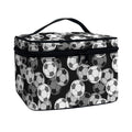 Black And White Soccer Ball Print Travel Makeup Bag