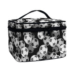 Black And White Soccer Ball Print Travel Makeup Bag