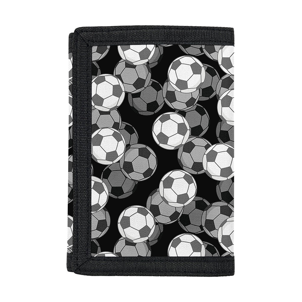 Black And White Soccer Ball Print Trifold Wallet