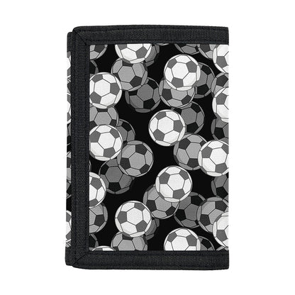 Black And White Soccer Ball Print Trifold Wallet