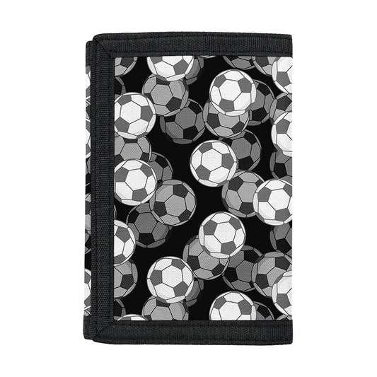 Black And White Soccer Ball Print Trifold Wallet