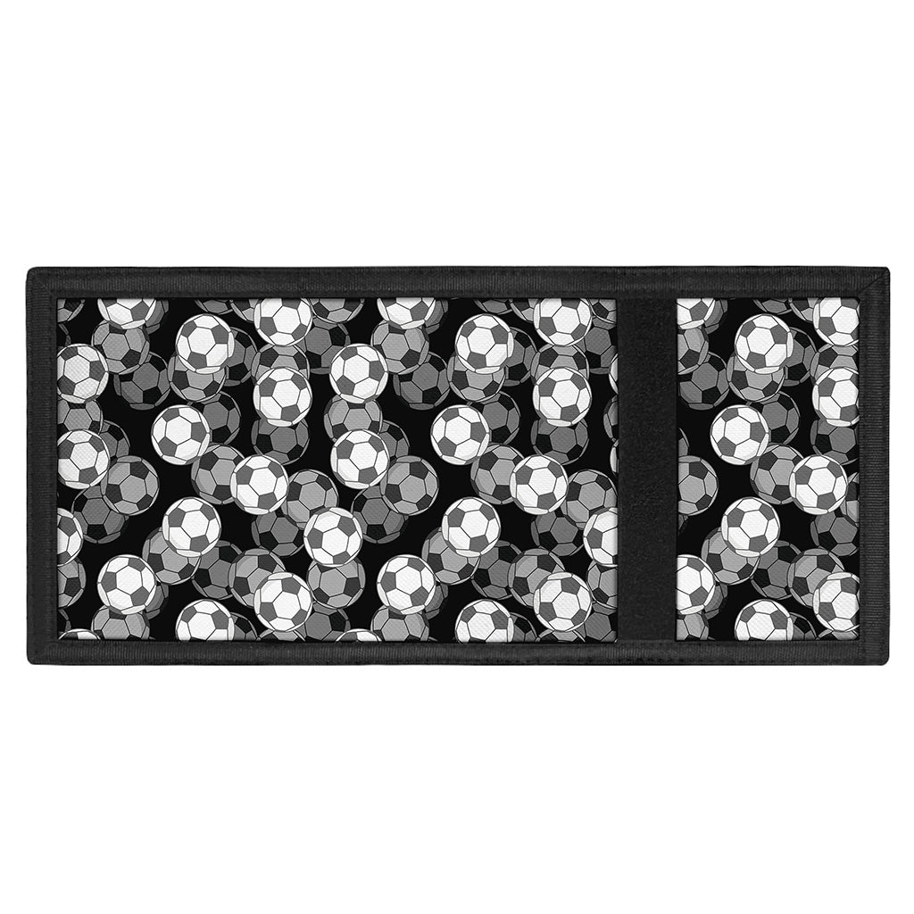Black And White Soccer Ball Print Trifold Wallet