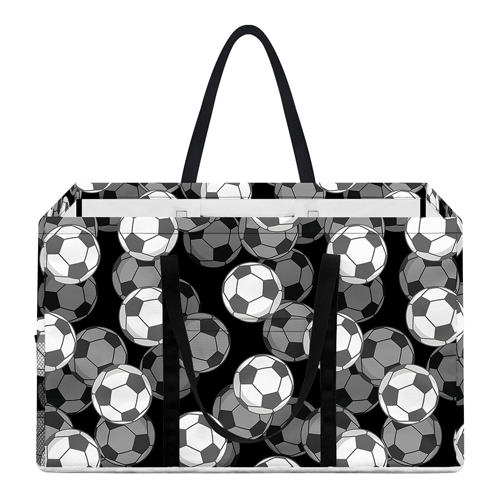 Black And White Soccer Ball Print Utility Tote Bag