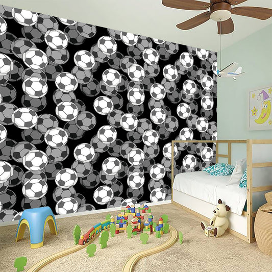 Black And White Soccer Ball Print Wall Sticker