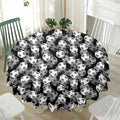 Black And White Soccer Ball Print Waterproof Round Tablecloth