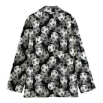 Black And White Soccer Ball Print Women's Blazer