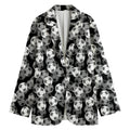 Black And White Soccer Ball Print Women's Cotton Blazer