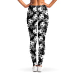 Black And White Soccer Ball Print Women's Leggings
