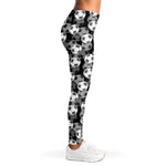 Black And White Soccer Ball Print Women's Leggings