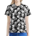 Black And White Soccer Ball Print Women's Polo Shirt