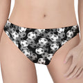 Black And White Soccer Ball Print Women's Thong