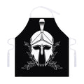 Black And White Spartan Helmet Print Adjustable Apron