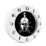 Black And White Spartan Helmet Print Alarm Clock
