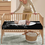 Black And White Spartan Helmet Print Baby Crib Sheet