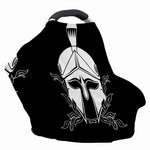 Black And White Spartan Helmet Print Baby Seat Cover