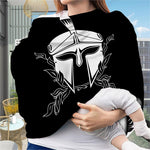 Black And White Spartan Helmet Print Baby Seat Cover