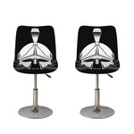 Black And White Spartan Helmet Print Bar Stool Covers