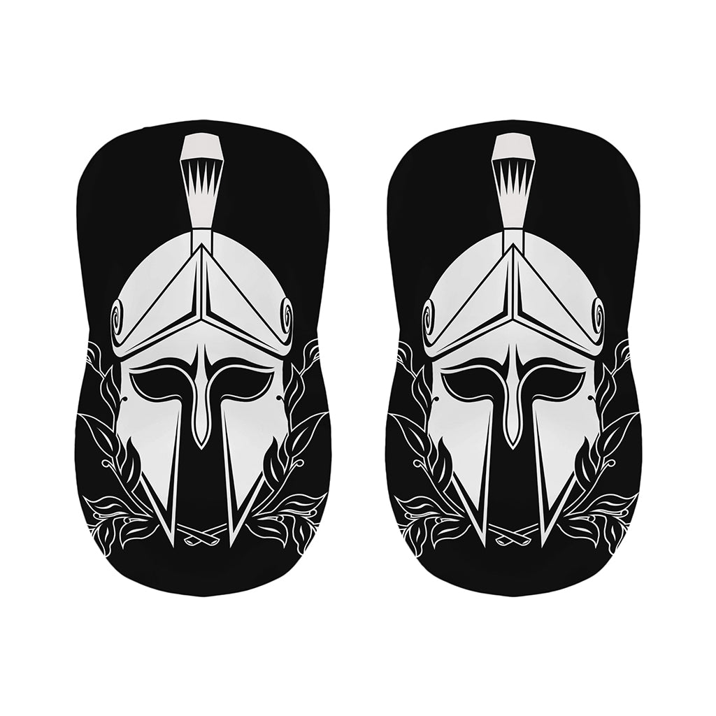 Black And White Spartan Helmet Print Bar Stool Covers