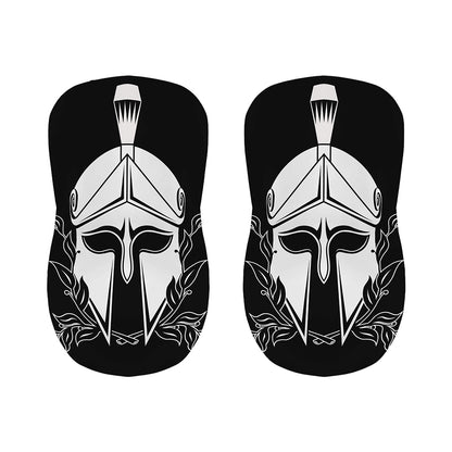 Black And White Spartan Helmet Print Bar Stool Covers