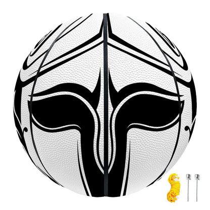 Black And White Spartan Helmet Print Basketball