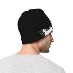 Black And White Spartan Helmet Print Beanie