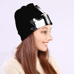 Black And White Spartan Helmet Print Beanie