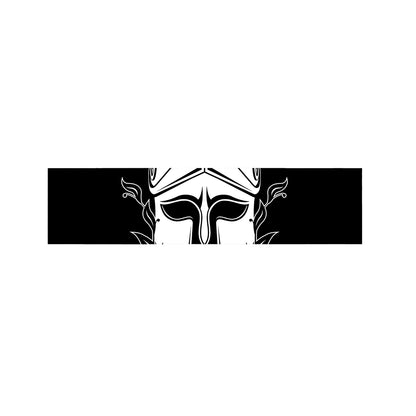 Black And White Spartan Helmet Print Bed Runner