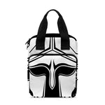 Black And White Spartan Helmet Print Bible Tote Bag