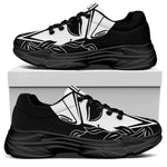 Black And White Spartan Helmet Print Black Chunky Shoes