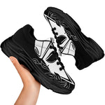 Black And White Spartan Helmet Print Black Chunky Shoes