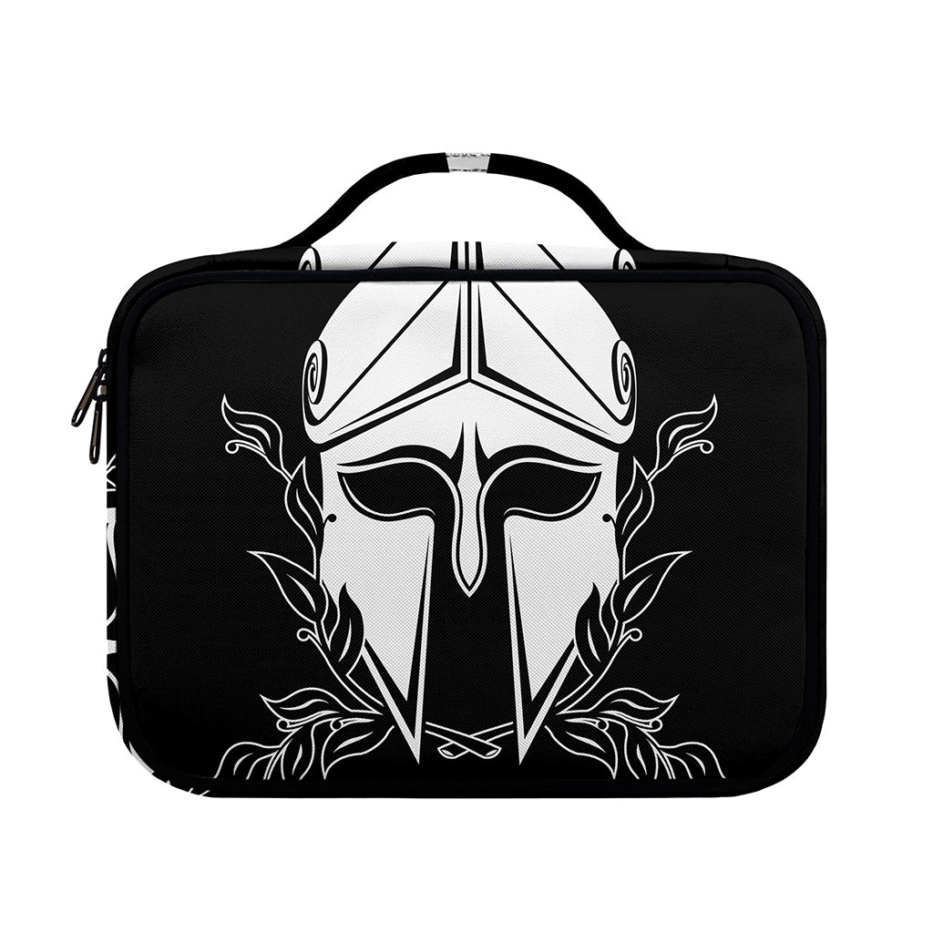 Black And White Spartan Helmet Print Briefcase Bible Bag