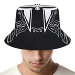 Black And White Spartan Helmet Print Bucket Hat