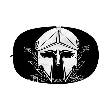 Black And White Spartan Helmet Print Car Side Mirror Covers