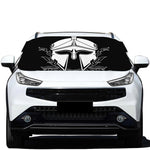 Black And White Spartan Helmet Print Car Windshield Snow Cover