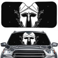 Black And White Spartan Helmet Print Car Windshield Sun Shade