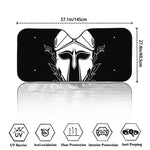 Black And White Spartan Helmet Print Car Windshield Sun Shade